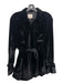 Cinq a Sept Size S Black Rayon Blend Velvet Cinched Waist Pockets Jacket Black / S