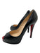 Christian Louboutin Shoe Size 39.5 Black Leather Peep Toe High Heel Pumps Black / 39.5