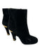 Prada Shoe Size 40 Black Suede Square Toe Inner Side Zip Gold Hardware Booties Black / 40