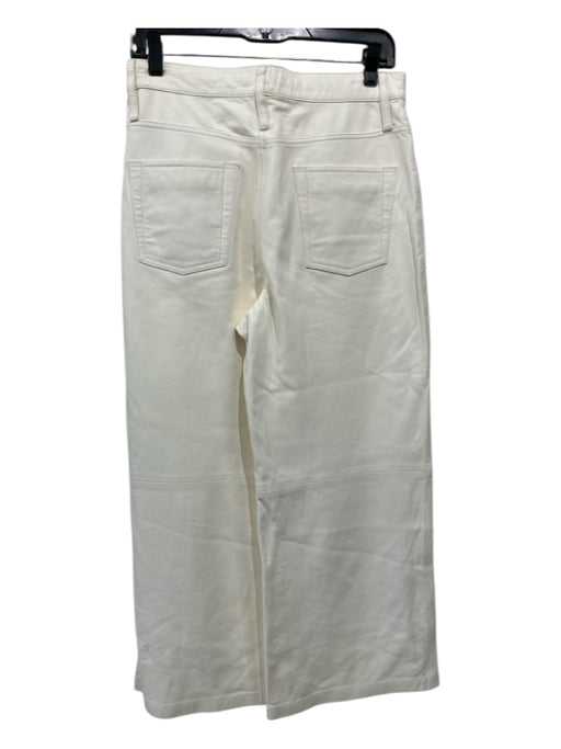 Frame Size 28 Off White Lamb leather High Rise Wide Leg Zip Fly Pants Off White / 28