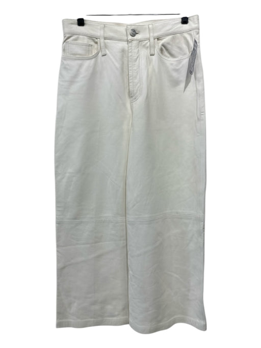 Frame Size 28 Off White Lamb leather High Rise Wide Leg Zip Fly Pants Off White / 28