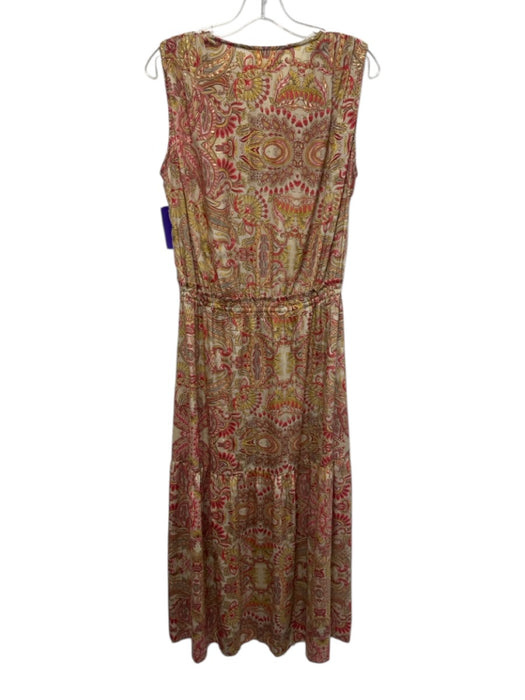 Perry Walker Size 2 red. yellow, beige Silk Blend Drawstring Waist Paisley Dress red. yellow, beige / 2