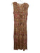 Perry Walker Size 2 red. yellow, beige Silk Blend Drawstring Waist Paisley Dress red. yellow, beige / 2