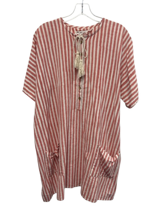 India Collection Emerson Fry Size One Size Pink & White Cotton Pocket Dress Pink & White / One Size