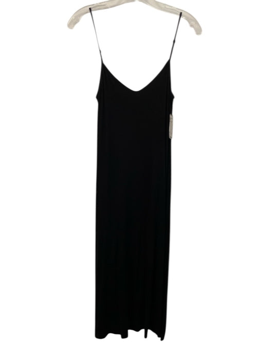 Beautiful People Size S Black Tencel Blend Ribbed Spaghetti Strap V Neck Dress Black / S