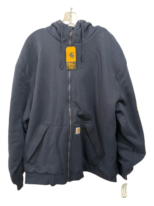 Carhartt NWT Size 2XL Navy Cotton & Polyester Solid Hood Zip front Men's Jacket 2XL