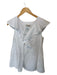 Meimeij Size 40 White Cotton Sleeveless Ruffles V Neck Top White / 40