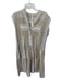 Uncle Frank Size S Beige & White Cotton Sleeveless Woven Detail Mini Dress Beige & White / S