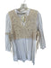 Zara Size S White & Cream Cotton Crochet Detail Long Sleeve Mini Dress White & Cream / S