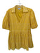 Olivia James the Label Size M Yellow & White Cotton V Neck Mini Collar Dress Yellow & White / M