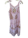 Uncle Frank Size S Pink & White Cotton Striped Woven Detail High Neck Dress Pink & White / S