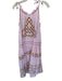Uncle Frank Size S Pink & White Cotton Striped Woven Detail High Neck Dress Pink & White / S
