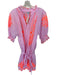 Juliet Dunn Size 3 Pink & Orange Cotton Mini embroider neck Ruffle Neck Dress Pink & Orange / 3
