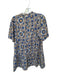 Tuckernuck Size L Blue & Brown Cotton V Neck Short Sleeve Floral Mini Dress Blue & Brown / L