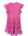 CROSBY by Mollie Burch Size L Pink Cotton Buttons V Neck Ruffle Maxi Dress Pink / L