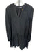 Pomander Place Size M Black Cotton V Neck Bead Detail Long Sleeve Mini Dress Black / M