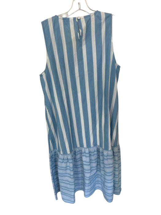 Livro Size M Blue Cotton Sleeveless Striped Maxi Dress Blue / M