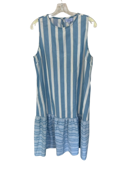 Livro Size M Blue Cotton Sleeveless Striped Maxi Dress Blue / M