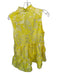 Amanda Uprichard Size L Yellow Polyester jaquard Sleeveless Flowers V Neck Dress Yellow / L