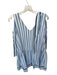 Entro Size L Blue & White Polyester Tie Straps Striped V Neck Dress Blue & White / L