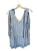 Entro Size L Blue & White Polyester Tie Straps Striped V Neck Dress Blue & White / L