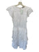 Banana Republic Size M White Cotton Cap Sleeve Embroidered Lace Detail Dress White / M