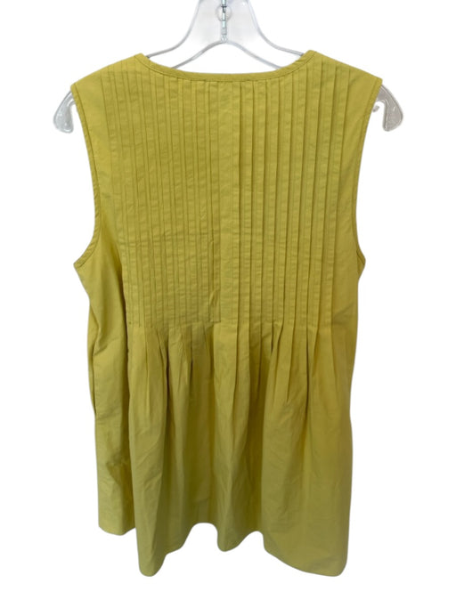Strut & Bolt Size M Chartreuse Cotton Sleeveless Pleated Front Tie Dress Chartreuse / M
