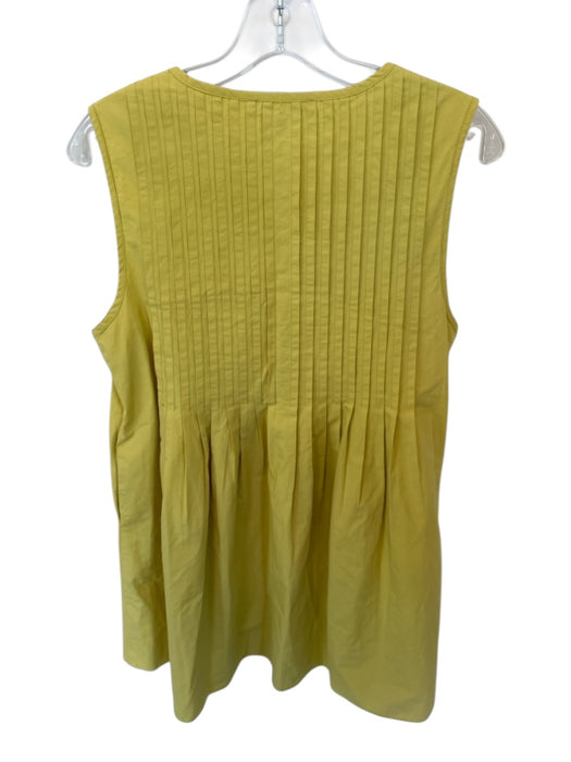 Strut & Bolt Size M Chartreuse Cotton Sleeveless Pleated Front Tie Dress Chartreuse / M