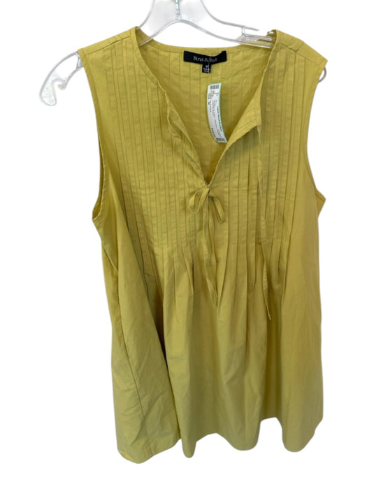 Strut & Bolt Size M Chartreuse Cotton Sleeveless Pleated Front Tie Dress Chartreuse / M