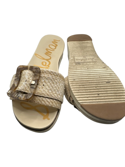 Sam Edelman Shoe Size 7.5 Tan Woven Tortoiseshell Buckle Platform Sandals Tan / 7.5