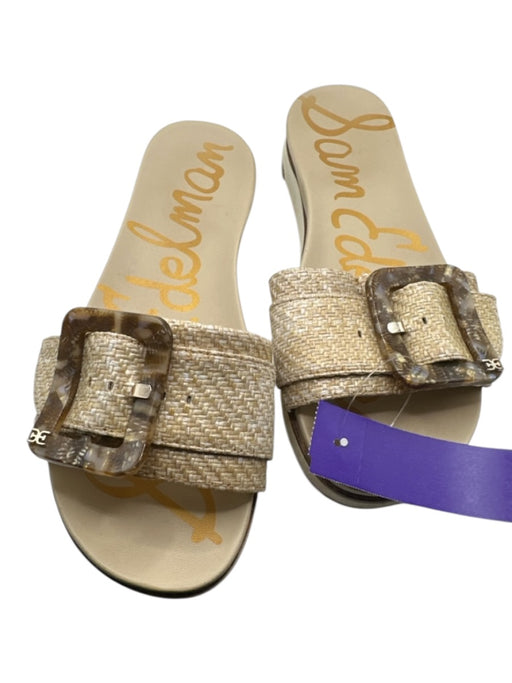Sam Edelman Shoe Size 7.5 Tan Woven Tortoiseshell Buckle Platform Sandals Tan / 7.5