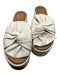 CB Shoe Size 38 Cream Faux Leather Platform Front Twist Sandals Cream / 38
