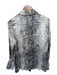 Marina Rinaldi Size Est xl White & Gray Silk Long Sleeve Croc Print Top White & Gray / Est xl