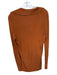 St. John Size XL Rust Rayon Long Sleeve Ribbed Collar V Neck Top Rust / XL