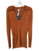 St. John Size XL Rust Rayon Long Sleeve Ribbed Collar V Neck Top Rust / XL