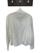 Lafayette 148 Size 14 cream &  pale pink Cotton Blend Long Sleeve Button Up Top cream &  pale pink / 14