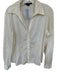 Lafayette 148 Size 14 cream &  pale pink Cotton Blend Long Sleeve Button Up Top cream &  pale pink / 14