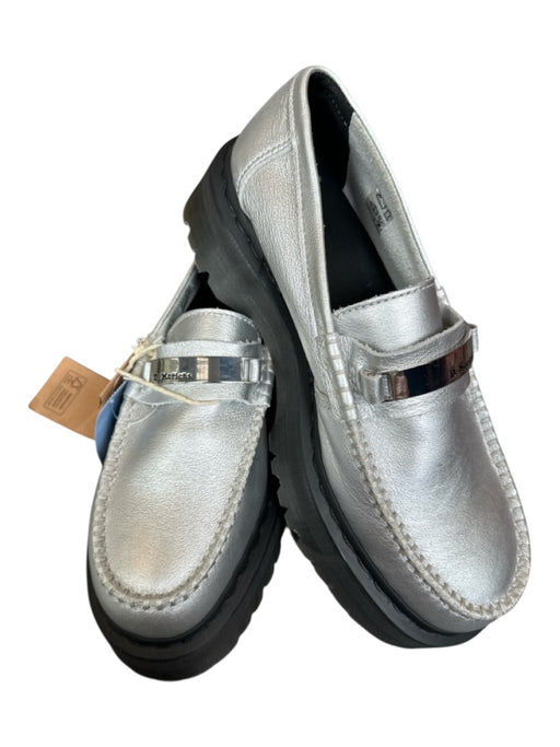 Dr. Martens Shoe Size 10 Silver Leather Silver Hardware Platform Chunky Loafers Silver / 10