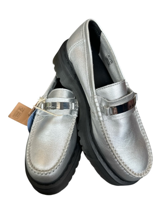 Dr. Martens Shoe Size 10 Silver Leather Silver Hardware Platform Chunky Loafers Silver / 10