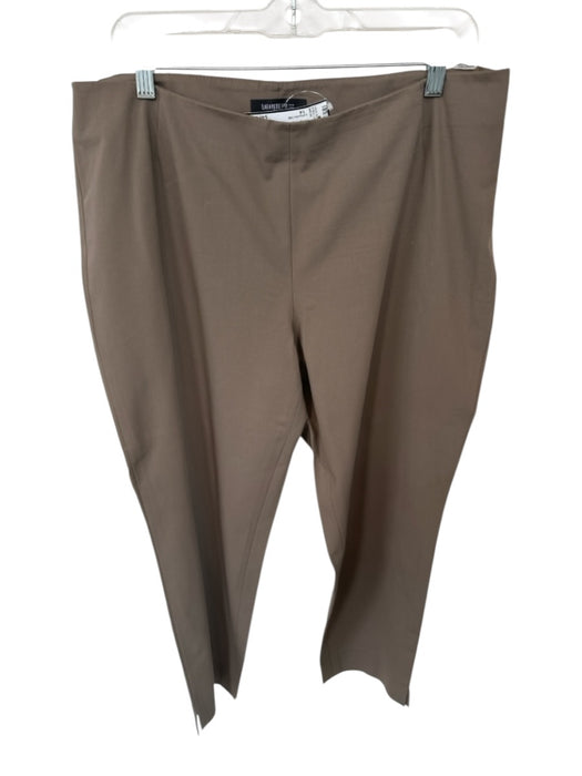 Lafayette 148 Size 14 Brown Cotton Blend Side Zip Cropped Straight Leg Pants Brown / 14