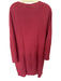 Persona Size L Dark Rose Wool Blend Knit Long Sleeve V Neck Maxi Dress Dark Rose / L