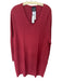 Persona Size L Dark Rose Wool Blend Knit Long Sleeve V Neck Maxi Dress Dark Rose / L