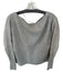 Naadam Size XL Grey Cashmere Wide Neck Long Sleeve Rib Detail Sweater Grey / XL
