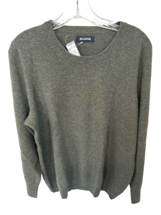 Naadam Size XL Olive Cashmere Long Sleeve Ribbed Collar Sweater Olive / XL