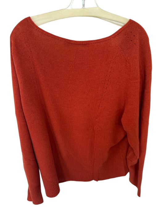 Marina Sport Size XL Burnt Orange Wool Blend Knit Long Sleeve Rib Detail Sweater Burnt Orange / XL