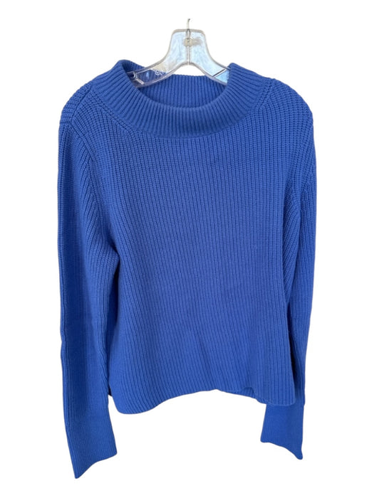 Lafayette 148 Size XXL Blue Cotton Mock Neck Knit Sweater Blue / XXL