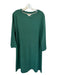 Boden Size 14 Forest Green Cotton Long Sleeve Ribbed Shift Dress Forest Green / 14