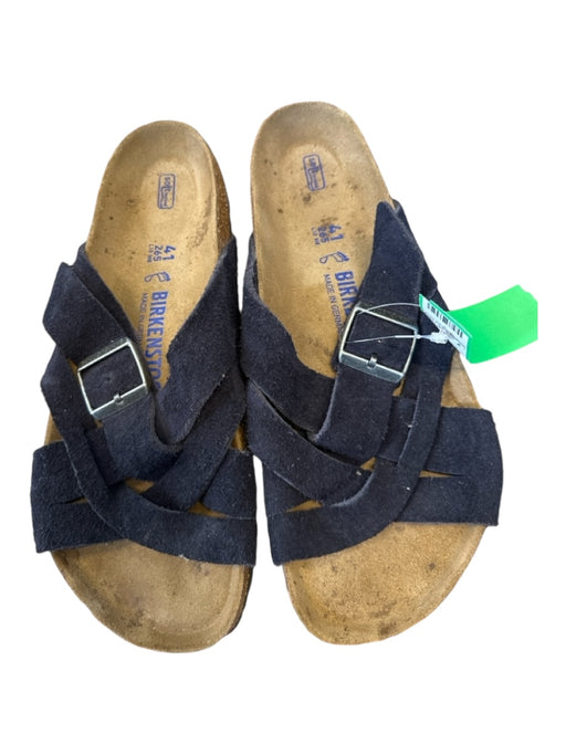 Birkenstock Shoe Size 41 Navy & Brown Suede Cork Sandals Navy & Brown / 41