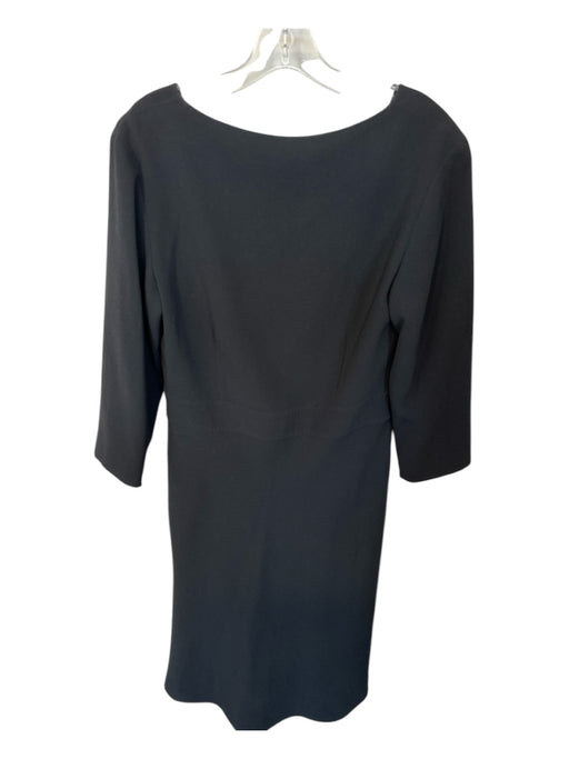 MaxMara Size 14 Black Long Sleeve Midi Dress Black / 14