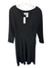 MaxMara Size 14 Black Long Sleeve Midi Dress Black / 14